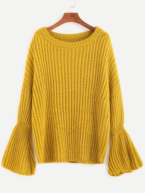 Jersey Con Manga Acampanada Amarillo