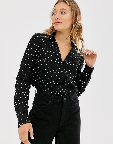 Monki - Camicia Squadrata A Pois - Multicolore