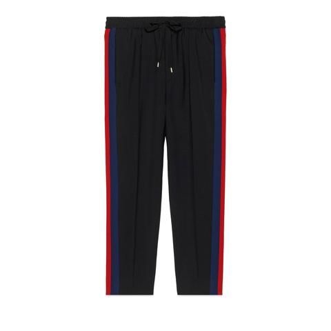 Pantalón Corto De Lana Con Raya