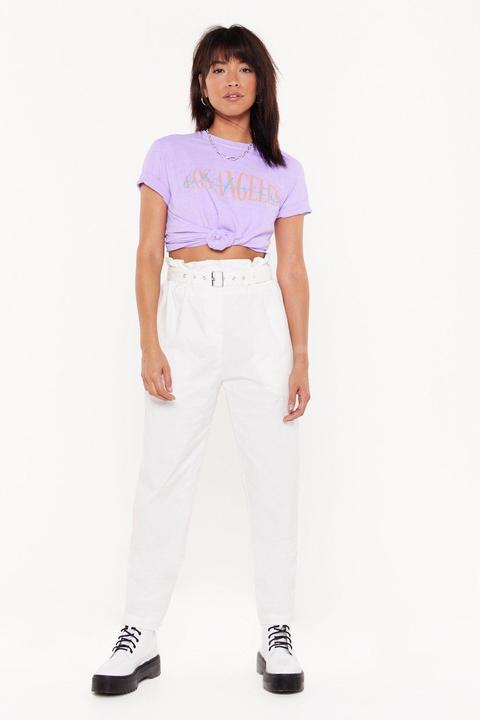 Belted Paper Bag Waist Pants