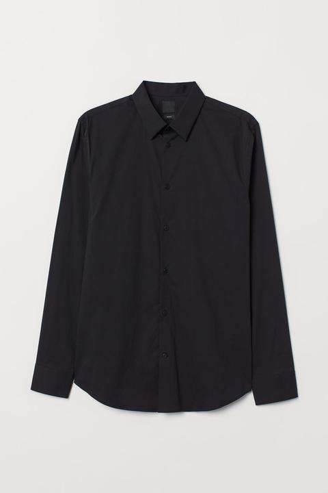 Chemise Stretch Slim Fit - Noir