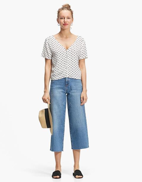 Pantaloni Culotte In Denim Jeans Chiaro