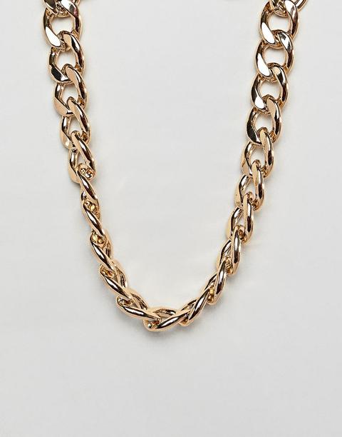 Asos Design - Collana Oro Con Catena A Maglie Pesante - Oro