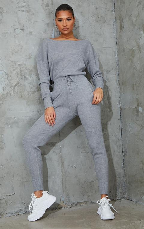 Grey Knitted Lounge Set