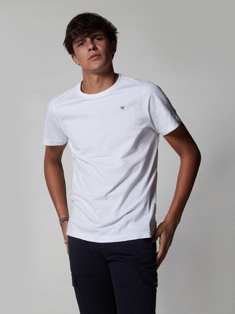 Camiseta Basica Minilogo Blanca