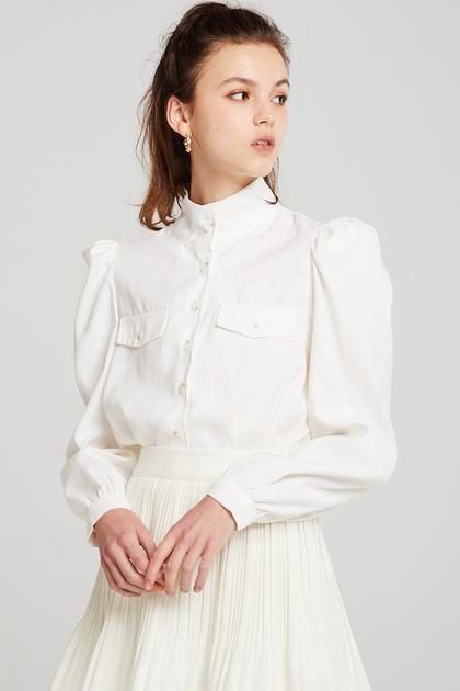 Melissa Puff Sleeve Cropped Blouse