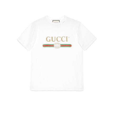 Camiseta Extragrande Con Logotipo Gucci