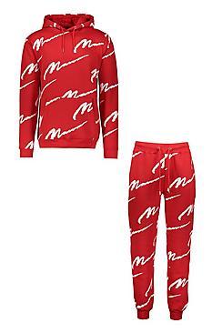 Tuta Sportiva Con Cappuccio E Stampa Man All Over from Boohoo on 21 Buttons