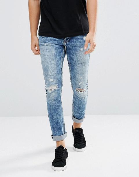 Only & Sons - Jeans Carrot Strappati - Blu