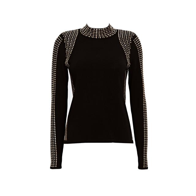 Petite Gold Stud High Neck Jumper from 