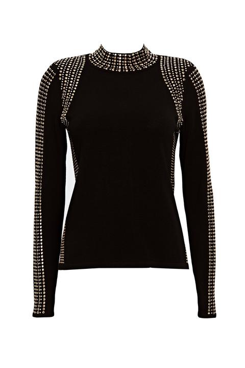 Wallis black sale studded jumper