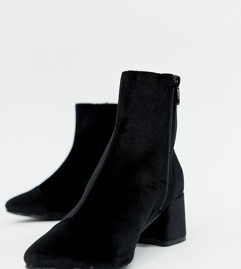 Miss Selfridge – Stiefeletten Aus Schwarzem Samt Mit Absatz