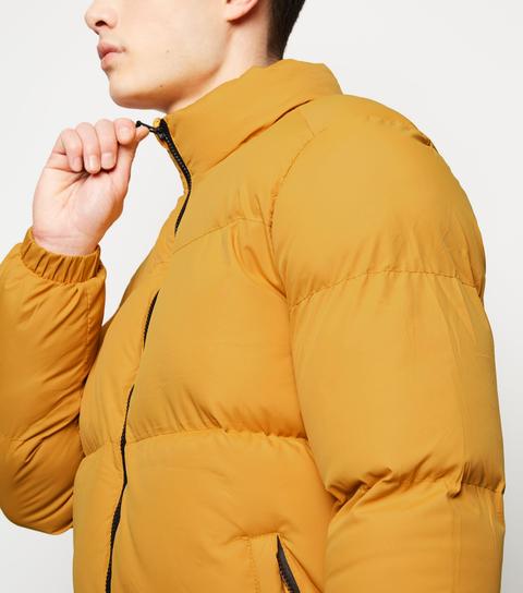 Yellow Funnel Neck Puffer Jacket New Look