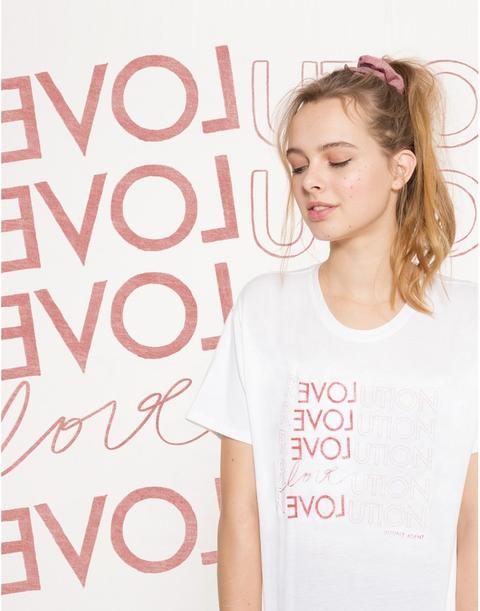 Camiseta Blanca Con Grafico De San Valentin Para Ella