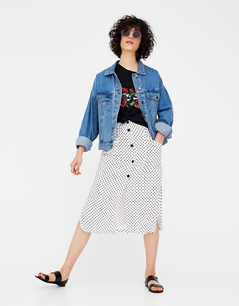 Polka Dot Midi Skirt