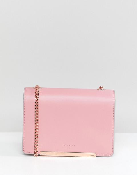 Ted Baker Rainbow Concertina Bag In Leather - Dusky Pink