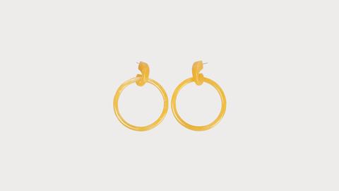 Boucles D'oreilles Anneaux Jaune Femme