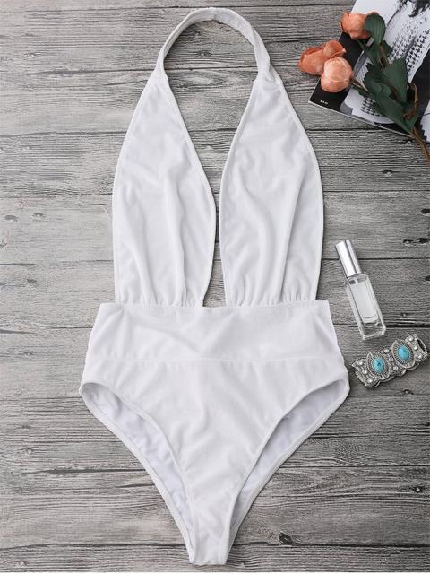 Bañador De Monokini De Halter En Una Pieza Con Cuello En V