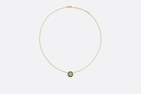 Collana Rose Des Vents, Oro Giallo 750/1000, Diamante E Malachite