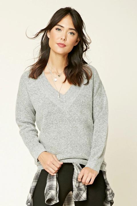 Marled V-neck Sweater