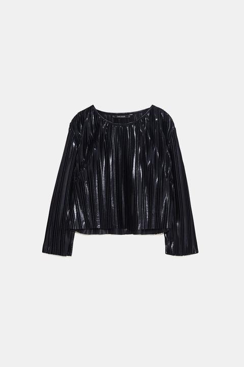 Shiny Pleated Top