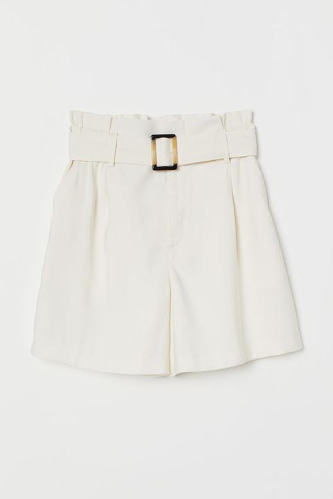 H & M - Paper Bag Shorts - White