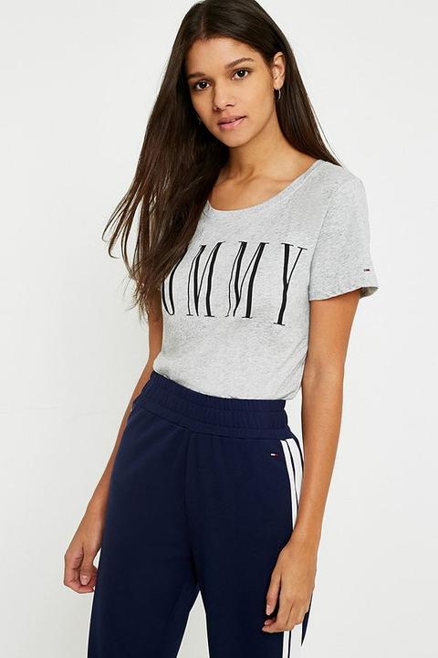 Tommy Jeans Clean Grey Logo T-shirt