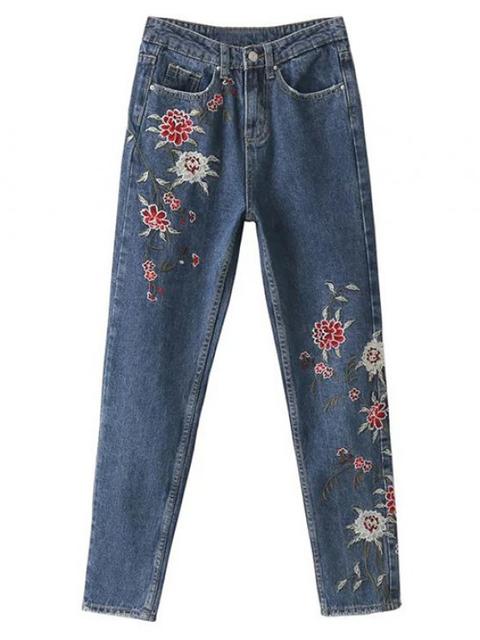 Floral Embroidered Relaxed Fit Jeans
