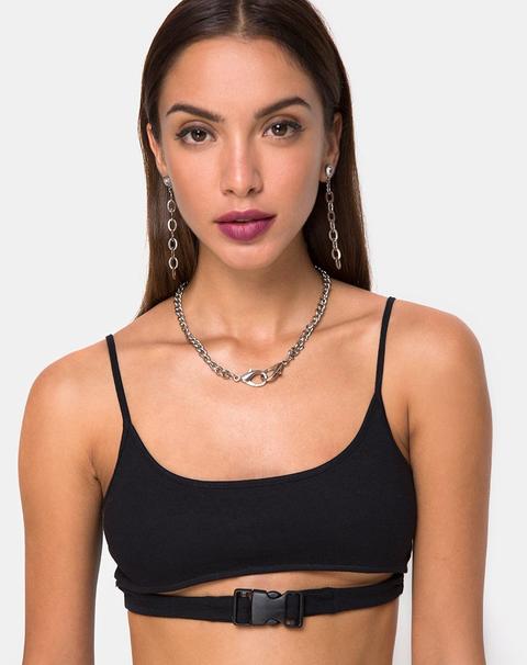 Milipe Crop Top In Black Buckles