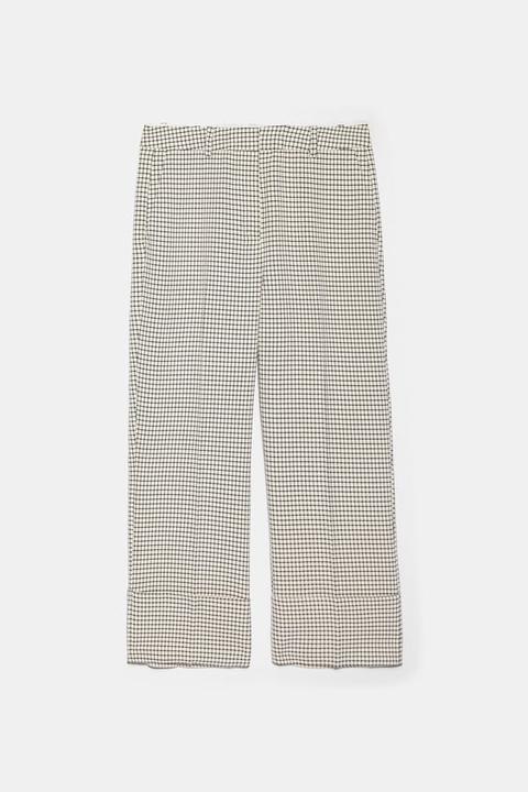 Cropped Check Trousers