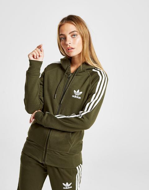 Adidas Originals 3-stripes California Full Zip Hoodie Green - Womens de Jd en Buttons