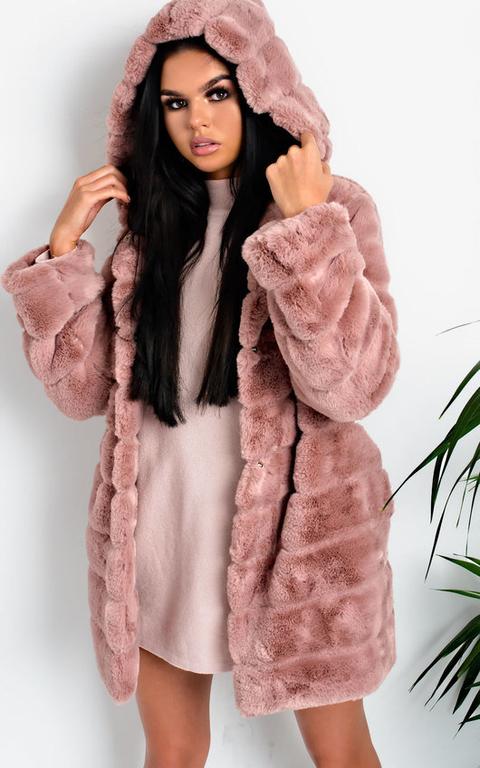 Melisa Faux Fur Coat In Pink