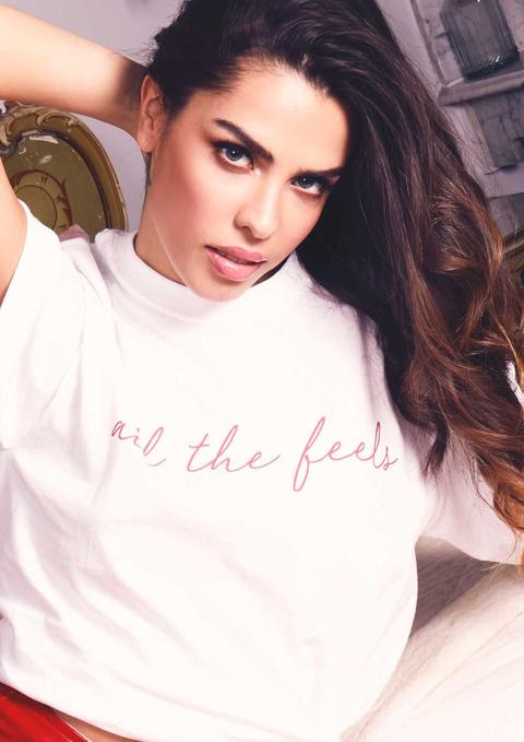 Fiona White All The Feels Slogan T-shirt