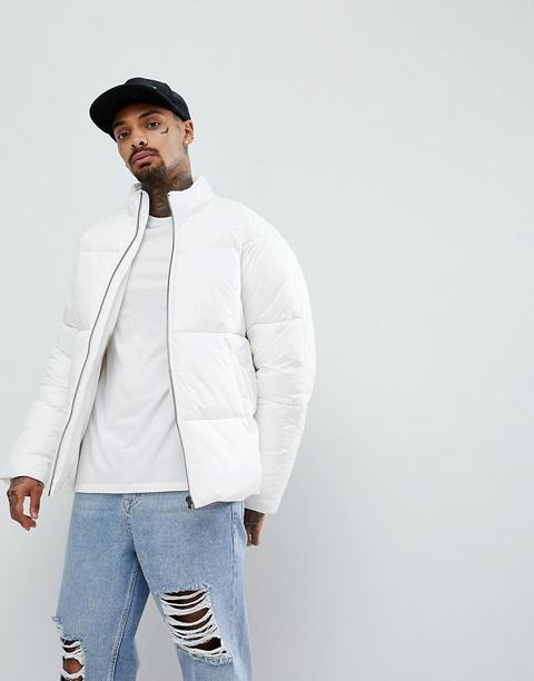 Chaqueta Acolchada De Ripstop En Blanco De Asos