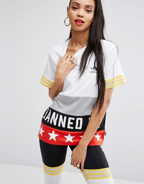 Groenlandia El extraño Porcentaje Camiseta Banned From Normal De Adidas Originals X Rita Ora de ASOS en 21  Buttons