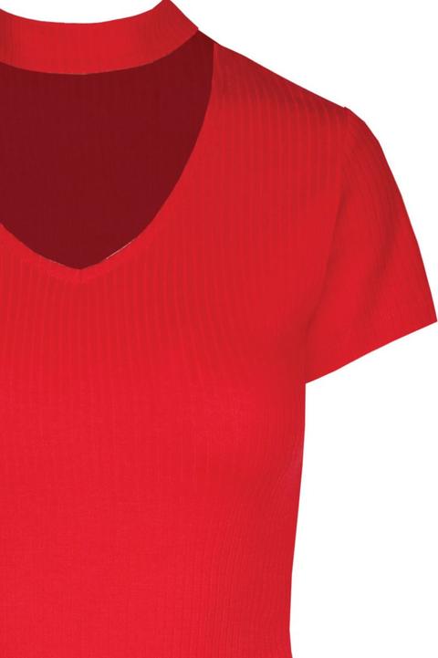 T-shirt Rossa Con Cut Out