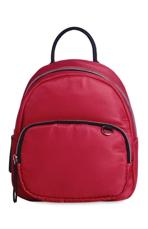 Mochila Roja Con Bolsillo