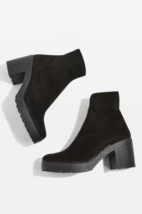 Brick Sock Heel Boots