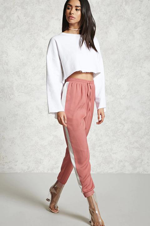 Satin Contrast Drawstring Pants