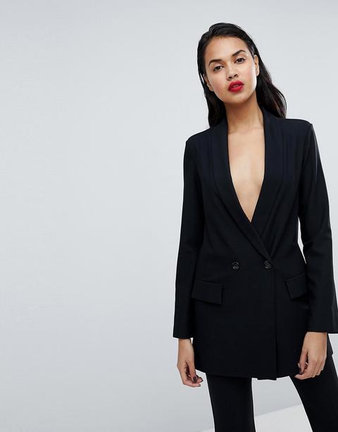 Missguided - Blazer Stile Boyfriend - Nero