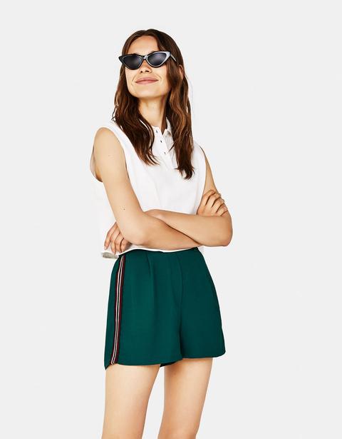 Shorts Sartoriali Con Striscia Laterale