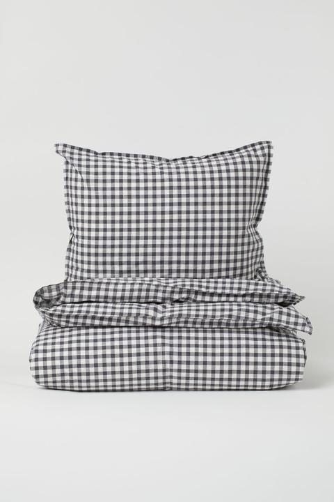 Funda Nórdica Gingham - Gris