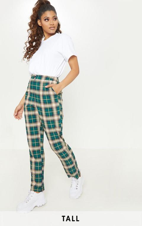 Tall Green Tartan Straight Leg Trouser