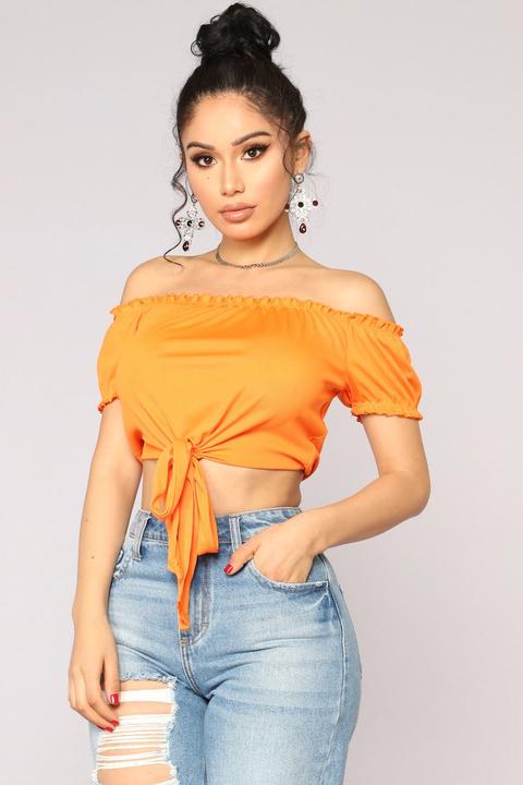 Pure Perfection Ribbed Top - Orange