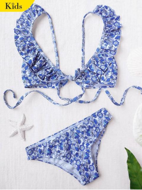 Bikini Floral Con Volantes