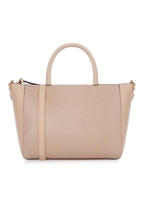 Bolso Tote De Vestir Color Nude