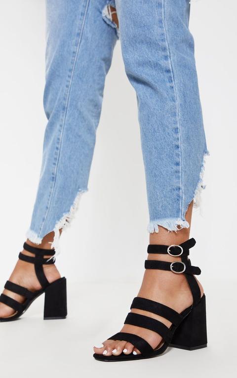 strappy black sandals block heel