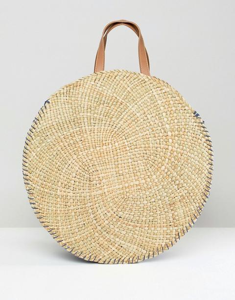 Bolso Tote De Paja Redondo De South Beach