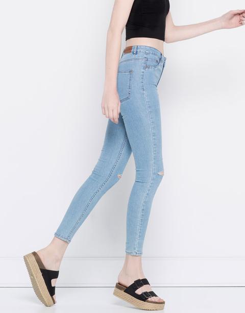 Jeans Skinny Fit Tiro Alto