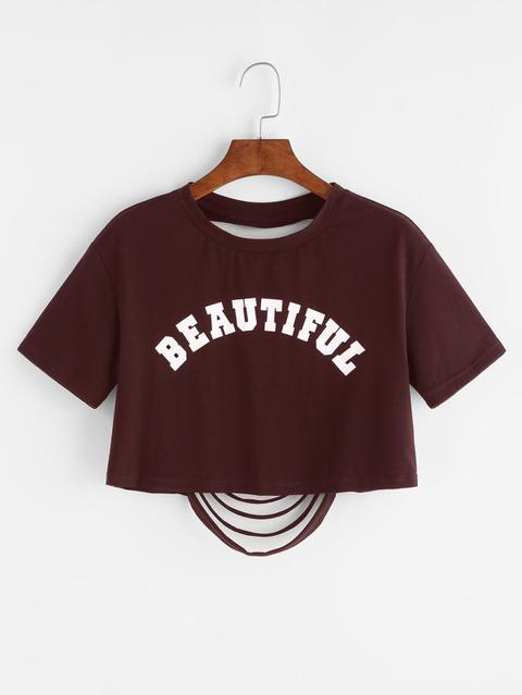 T-shirt Con Stampa Di Lettera